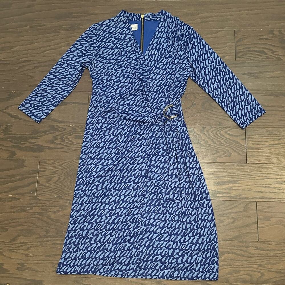 Sara Campbell Faux Wrap Dress - Blue Size XS